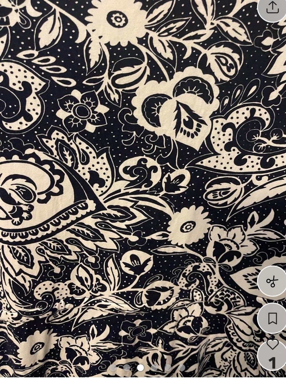 Talbots Navy and White Paisley Maxi Dress - Picture 3 of 4